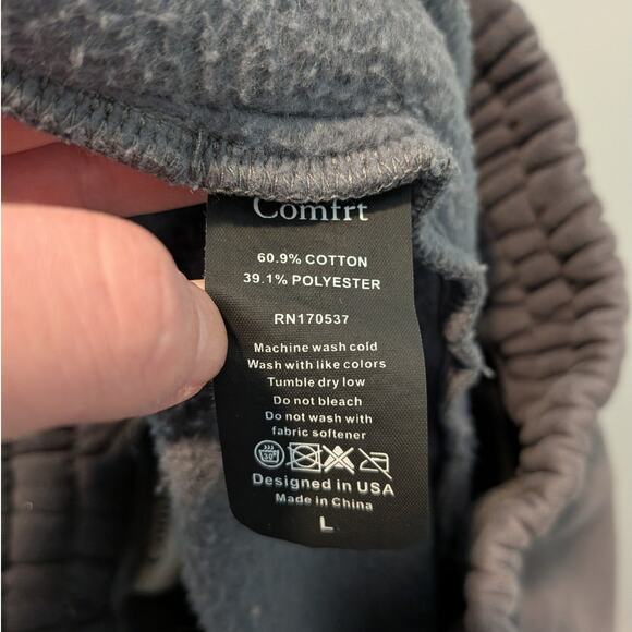 Comfrt Sweats Unisex Sz L Grey Signature Sweatpants Thick Cozy Warm Loungewear - Picture 6 of 6